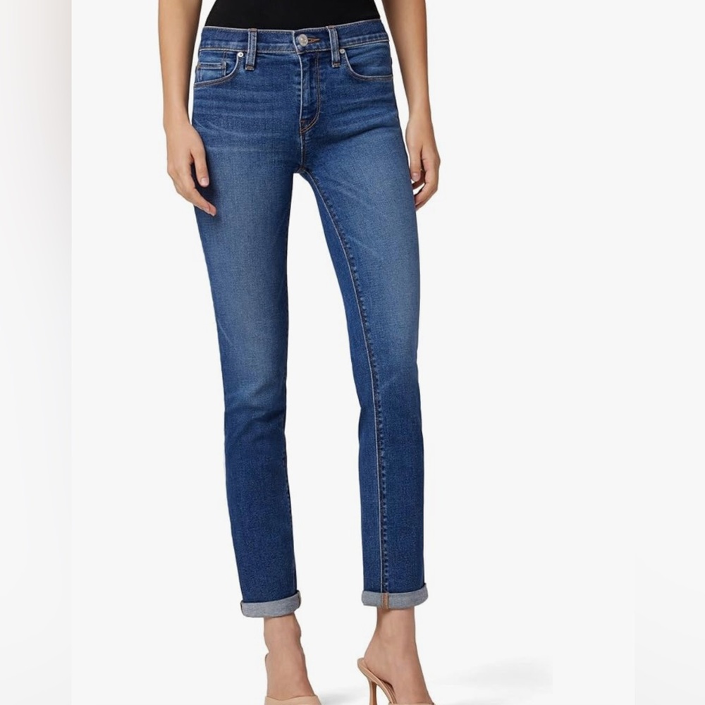 Hudson Nico mid rise straight leg jeans with hemmed cuff